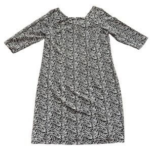 Jessica London women’s navy and white 3/4 sleeve midi dress Size 14